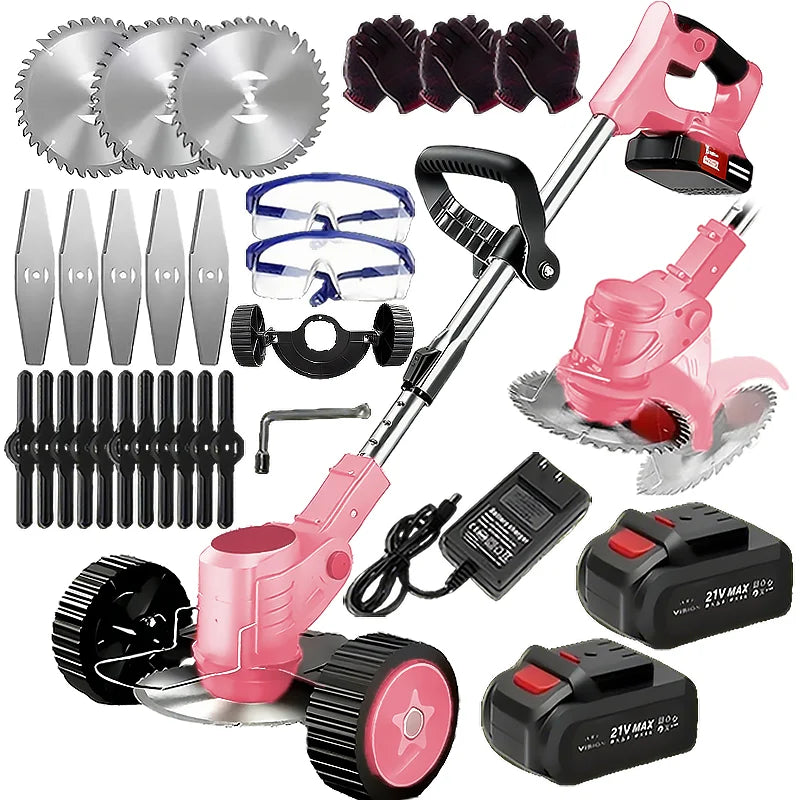 Wireless Portable Weed Trimmer With Dual Batteries For Lawn Care
