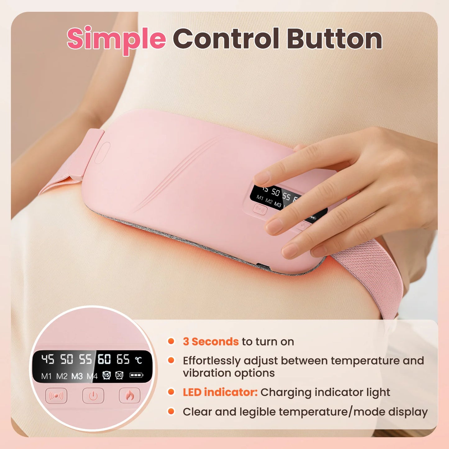 AFDEAL Electric Heating Pad For Menstrual Cramp Relief Belt