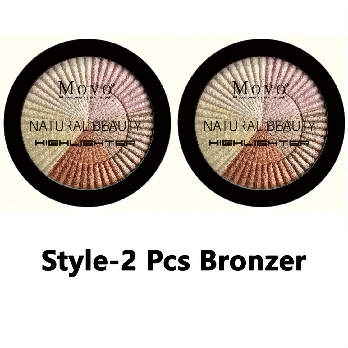 Movo Five Color Highlighter Powder Palette With Pearly Shimmer
