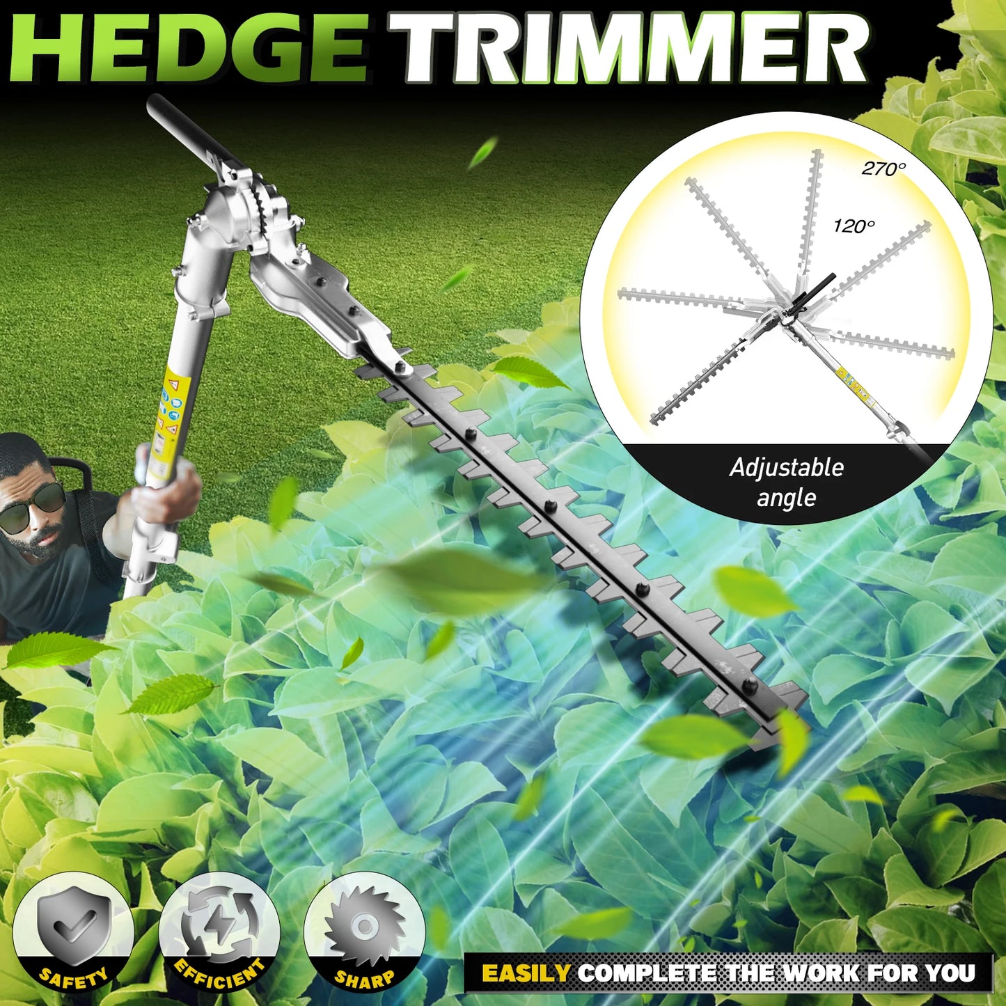 6 In 1 Gas Hedge Trimmer Pole Saw Weed Eater Cutter