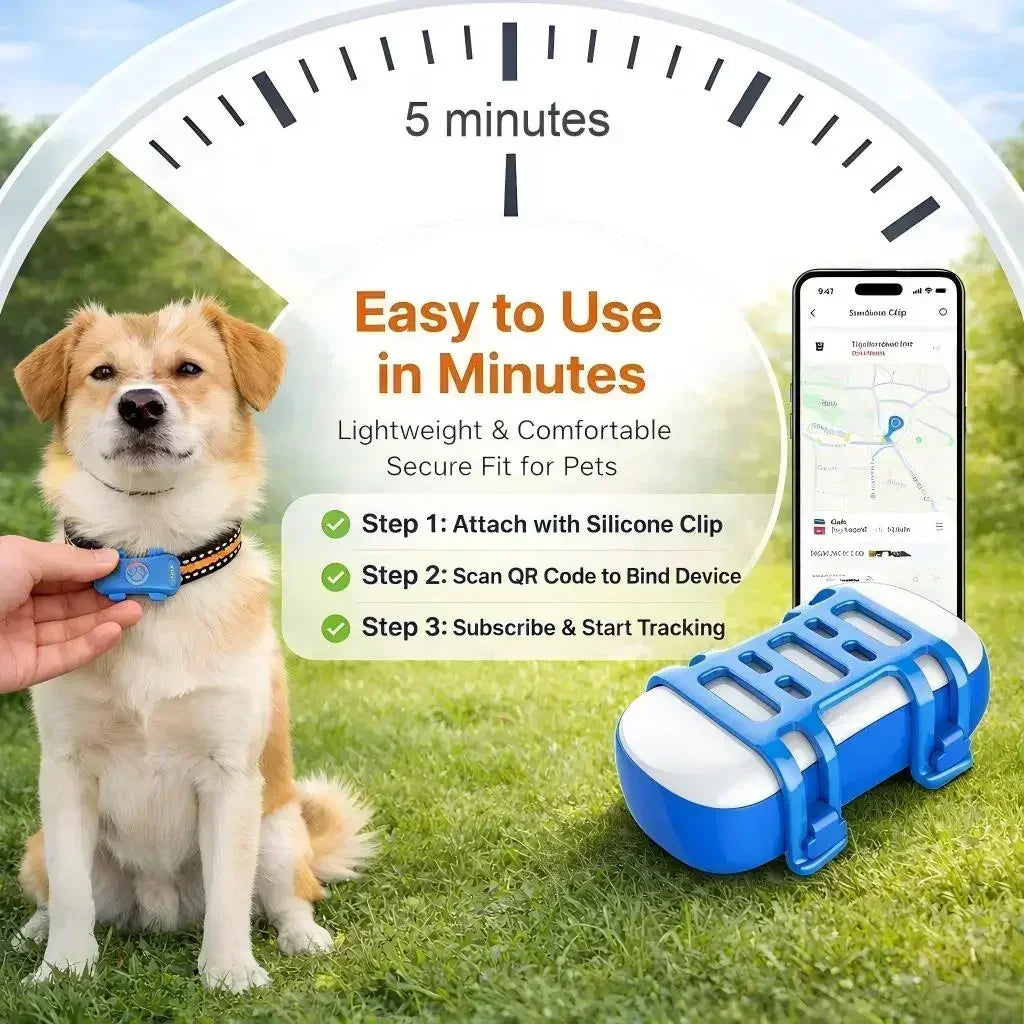WANWAYTECH GPS Pet Tracker 4G Real Time Tracking for Pets IP67 Waterproof