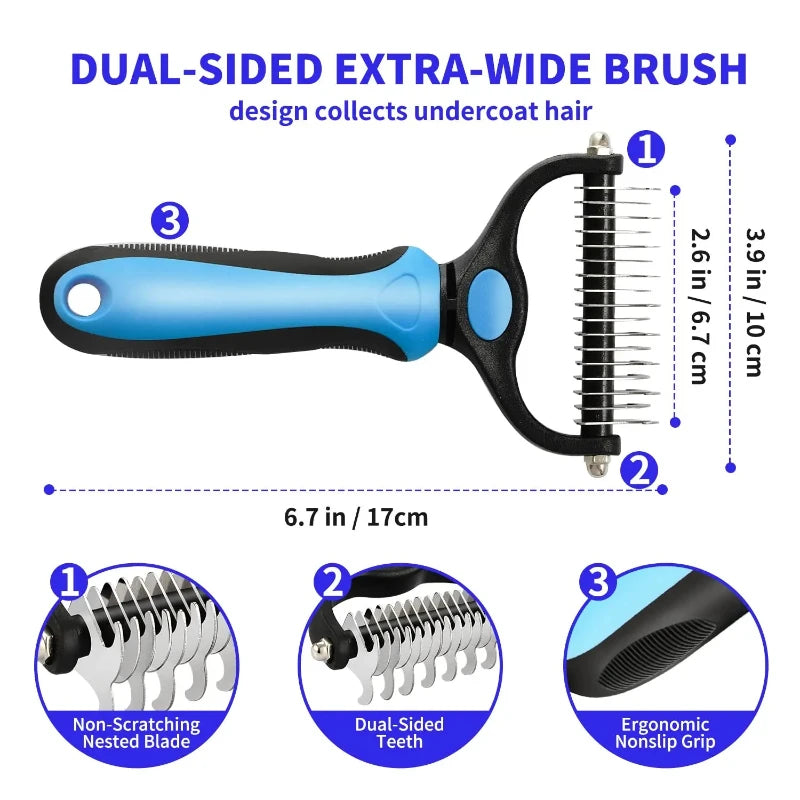 Pet Deshedding Brush Cat Comb Self Cleaning Grooming Tool