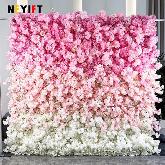 Gradient Rose Cloth Backdrop Curtain for Weddings and Events