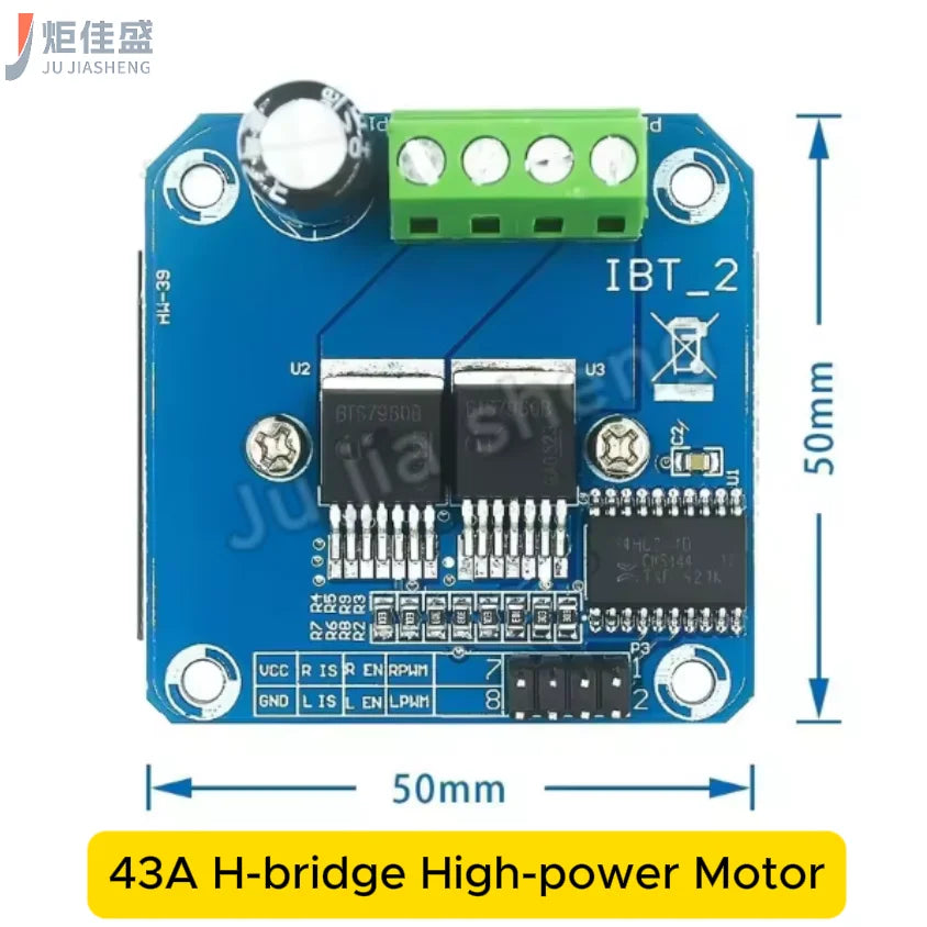 Jujiasheng Dual BTS7960 HighPower Motor Driver Module