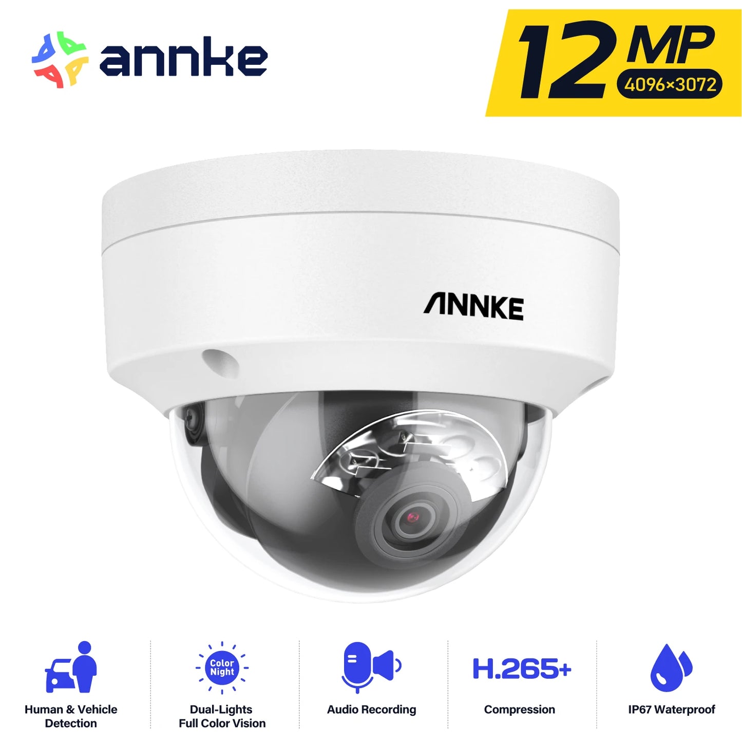 ANNKE Outdoor Smart Dual Light PoE Security Camera Night Vision