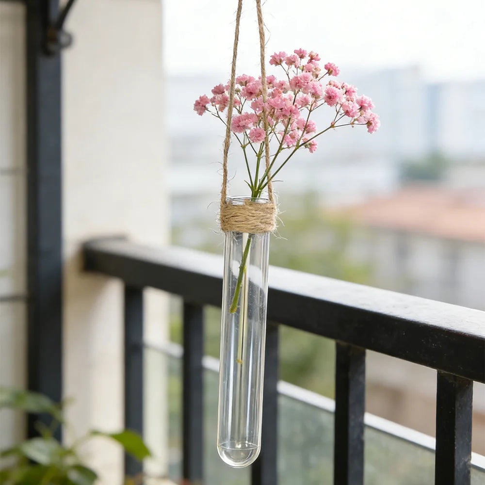 Hydroponic Flower Vase Wall-Mounted Test-Tube Holder Decor