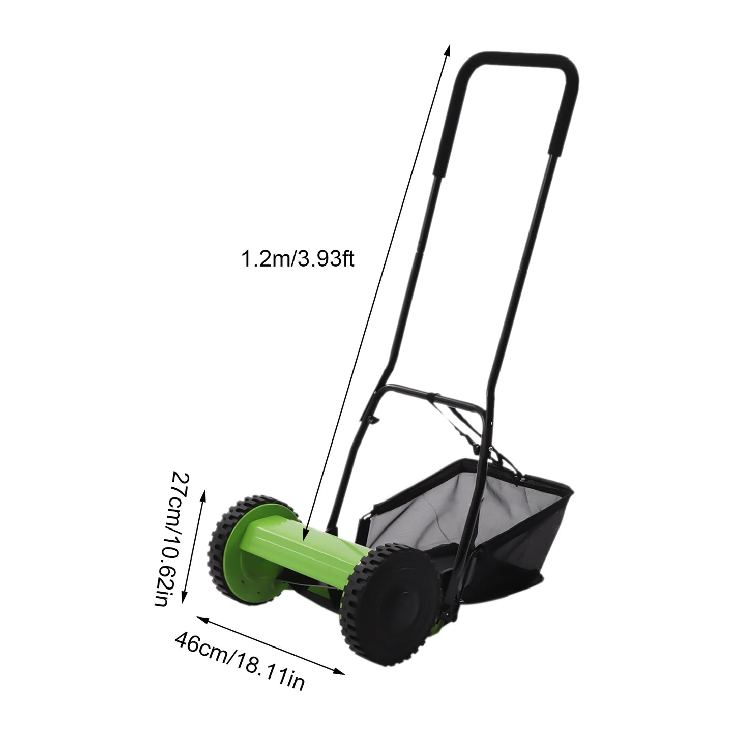 Bymaocar Manual Push Reel Lawn Mower With Collection Bag