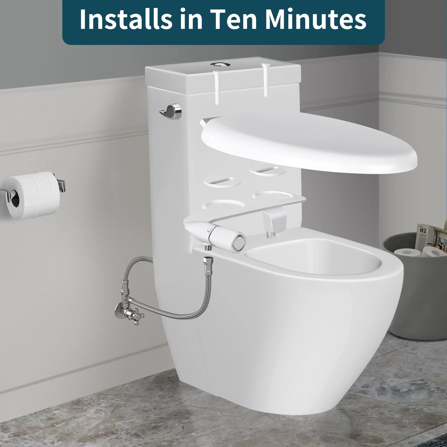 SAMODRA Dual Nozzle Bidet Attachment With Adjustable Water Pressure