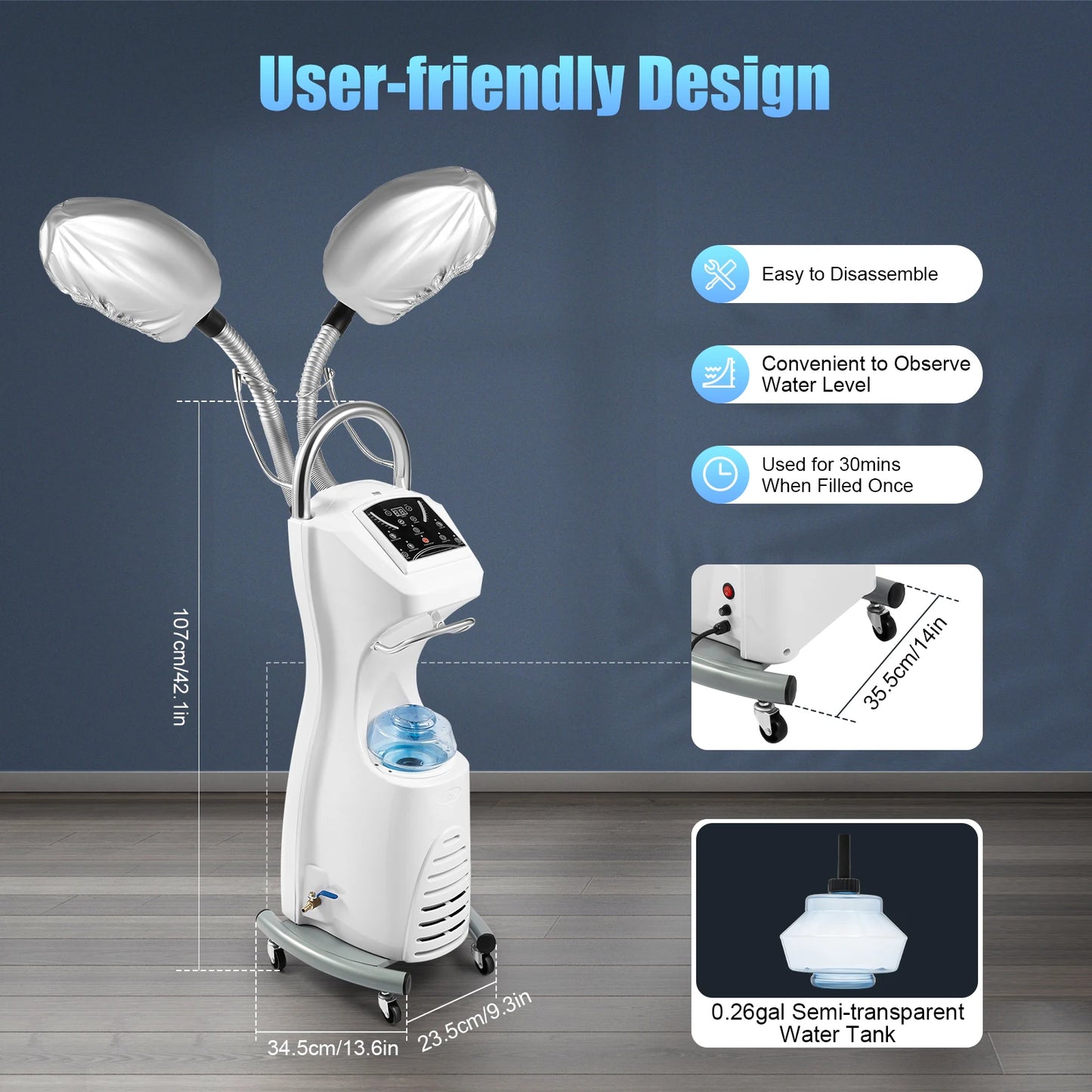 Bymaocar Standing Hair Spa Machine Nano Steam Treatment
