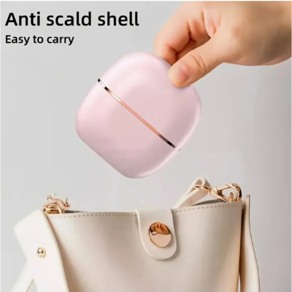 Mini Rechargeable Hair Straightener Brush: 3-Speed Temp Control, Anti-Scald Shell, Lightweight & Portable for Travel
