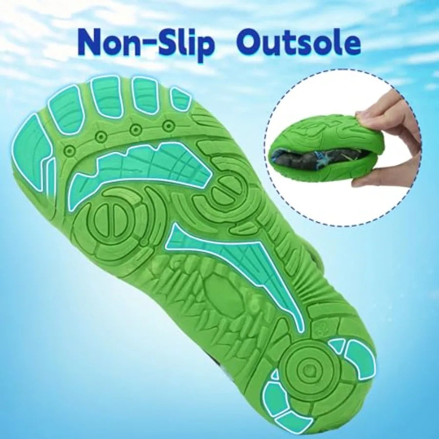 Water Shoes Boys Girls - Wide Toe Box Quick Dry Barefoot Shoes Breathable Non Slip Aqua Athletic Sneakers for Swim Beach Pool K