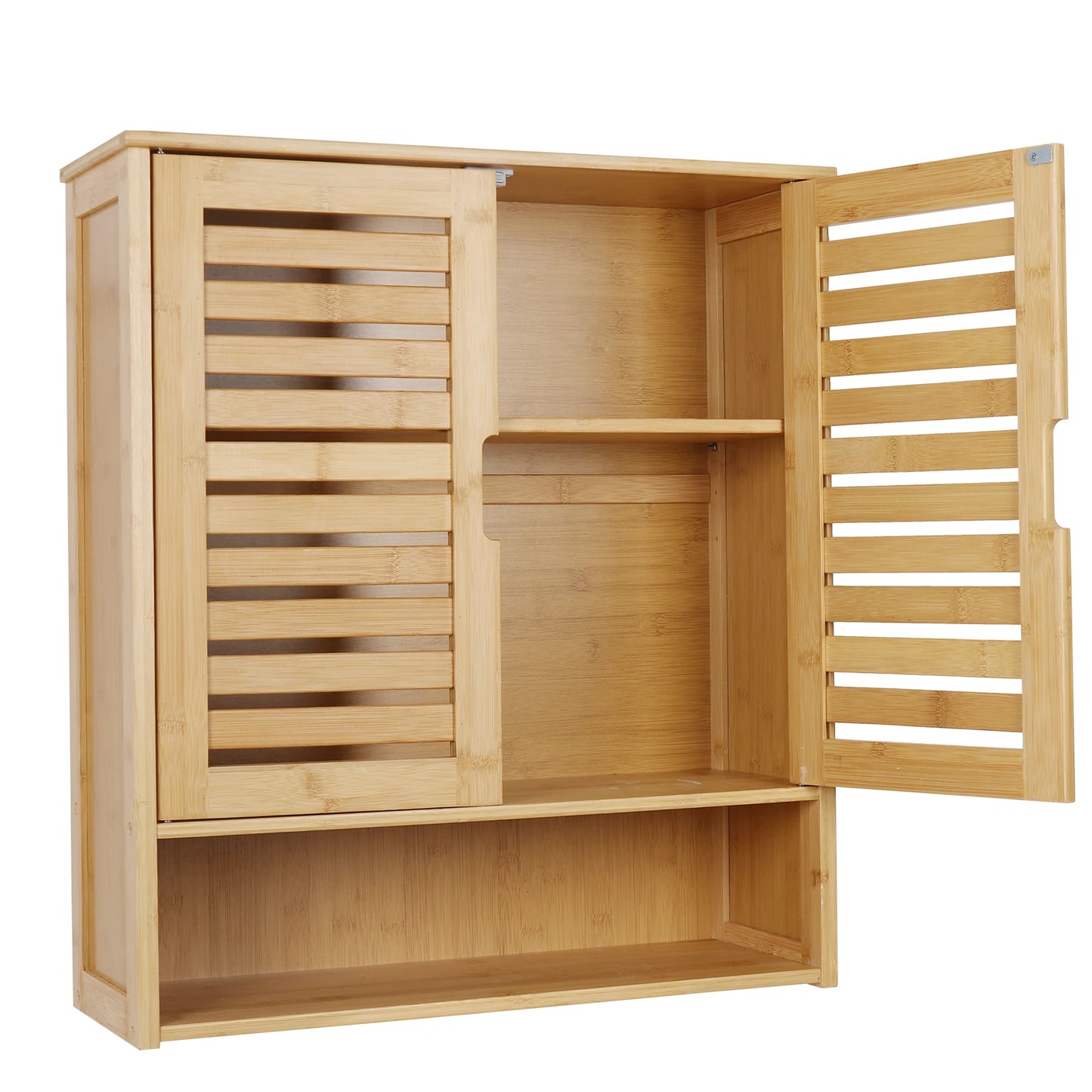 Wall Mounted Bamboo Bathroom Cabinet Storage Shelf Medicine Cupboard Organizer Rack for Bathrooms