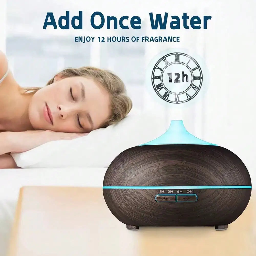 1 Pack 550ml Aromatherapy Diffuser Humidifier with Auto Shut Off 4 Timers Essential Oil Diffuser Includes 6 Oils