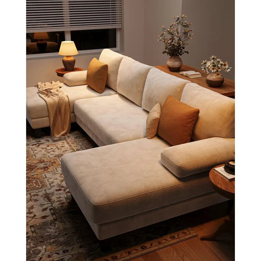 MBVM UShaped Sectional Sofa With Double Chaise For Living Room