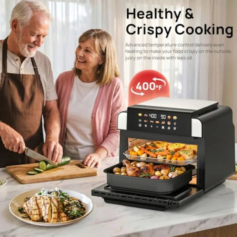 Air Fryer Toaster Oven Combo With PFAS Free Ceramic Coating