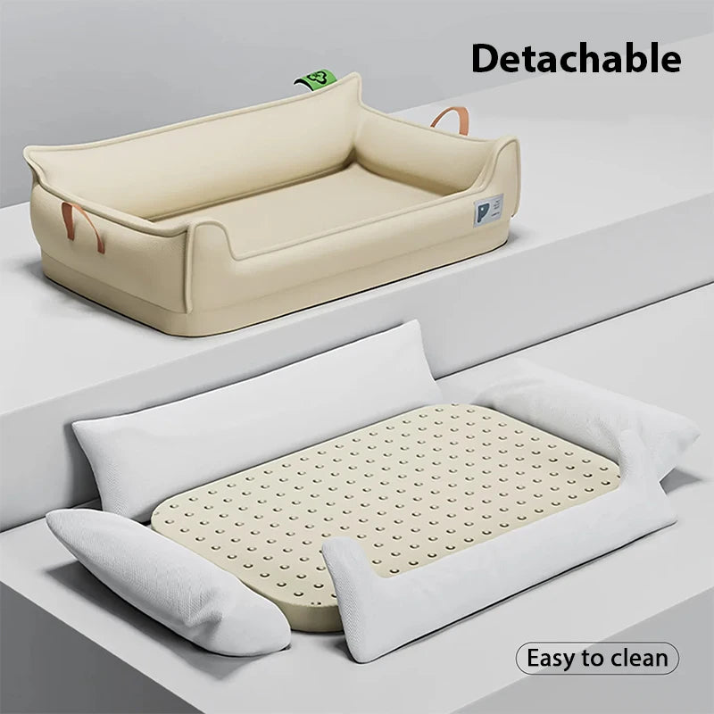 VOFORD Waterproof Orthopedic Leather Dog Bed Sofa With Detachable Rectangle