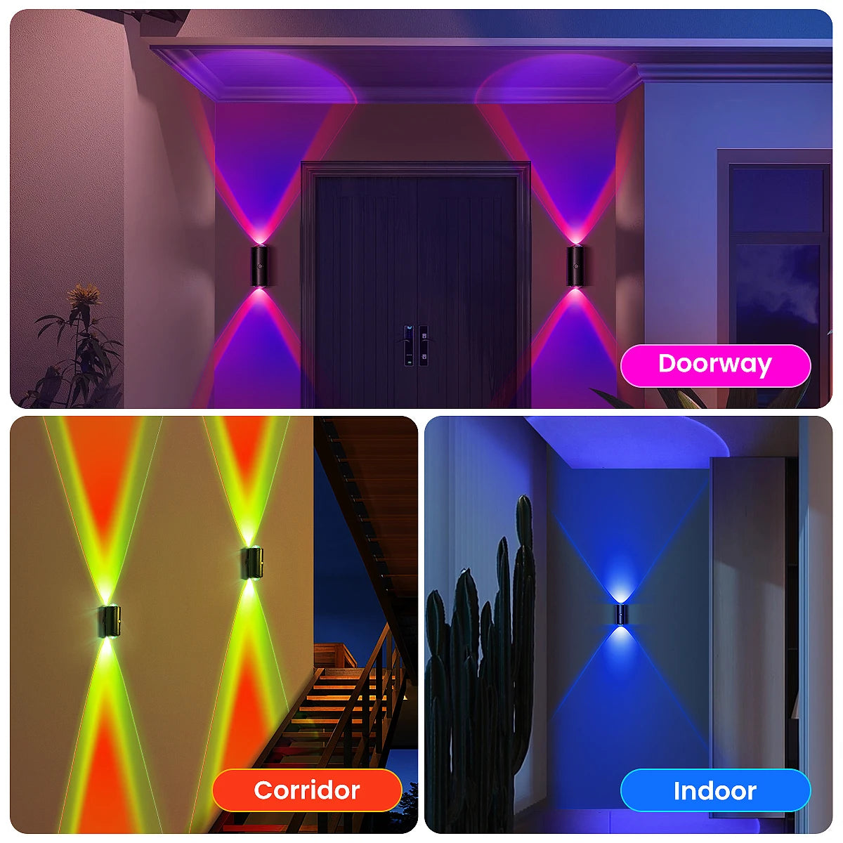Aiopp LED Motion Sensor Wall Sconce Night Light USB Rechargeable