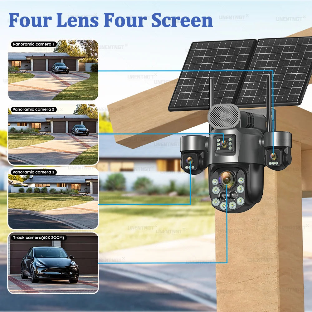 UNENTNGT Solar Camera 20MP 4G Outdoor Surveillance with Auto Tracking