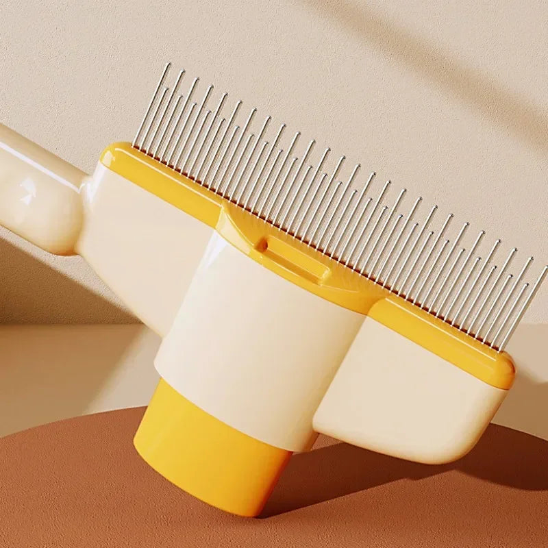 Self-Cleaning Dog Comb With One Button Pet Hair Remover