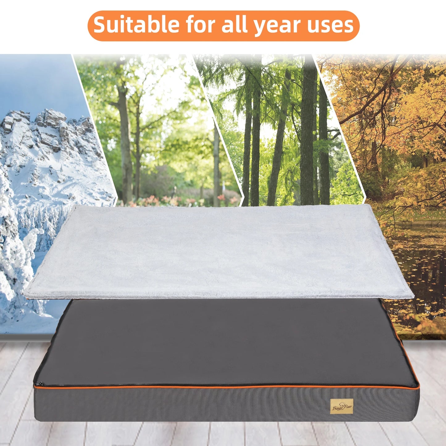 BINGOPAW Orthopedic Dog Bed With Foam Cushion And Washable Cover