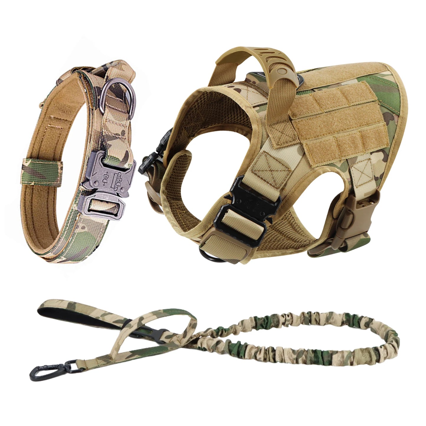 Nylon Dog Harness Leash And Collar Set For German Shepherd Malinois