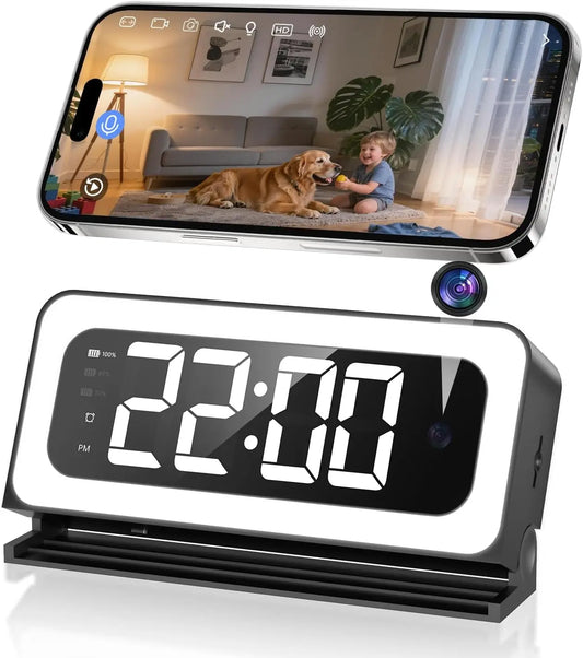 WESECUU Smart Clock Camera 2K Indoor Security Nanny Cam