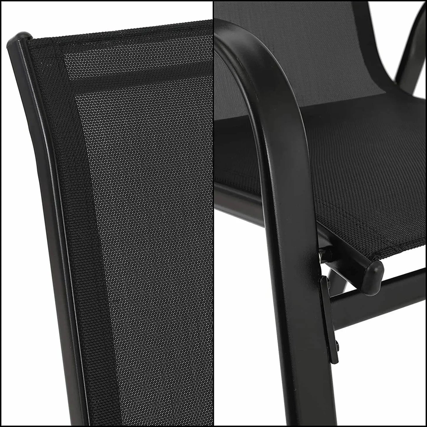 AuAg Garden Chairs Steel Iron Teslin Fabric Folding High Back