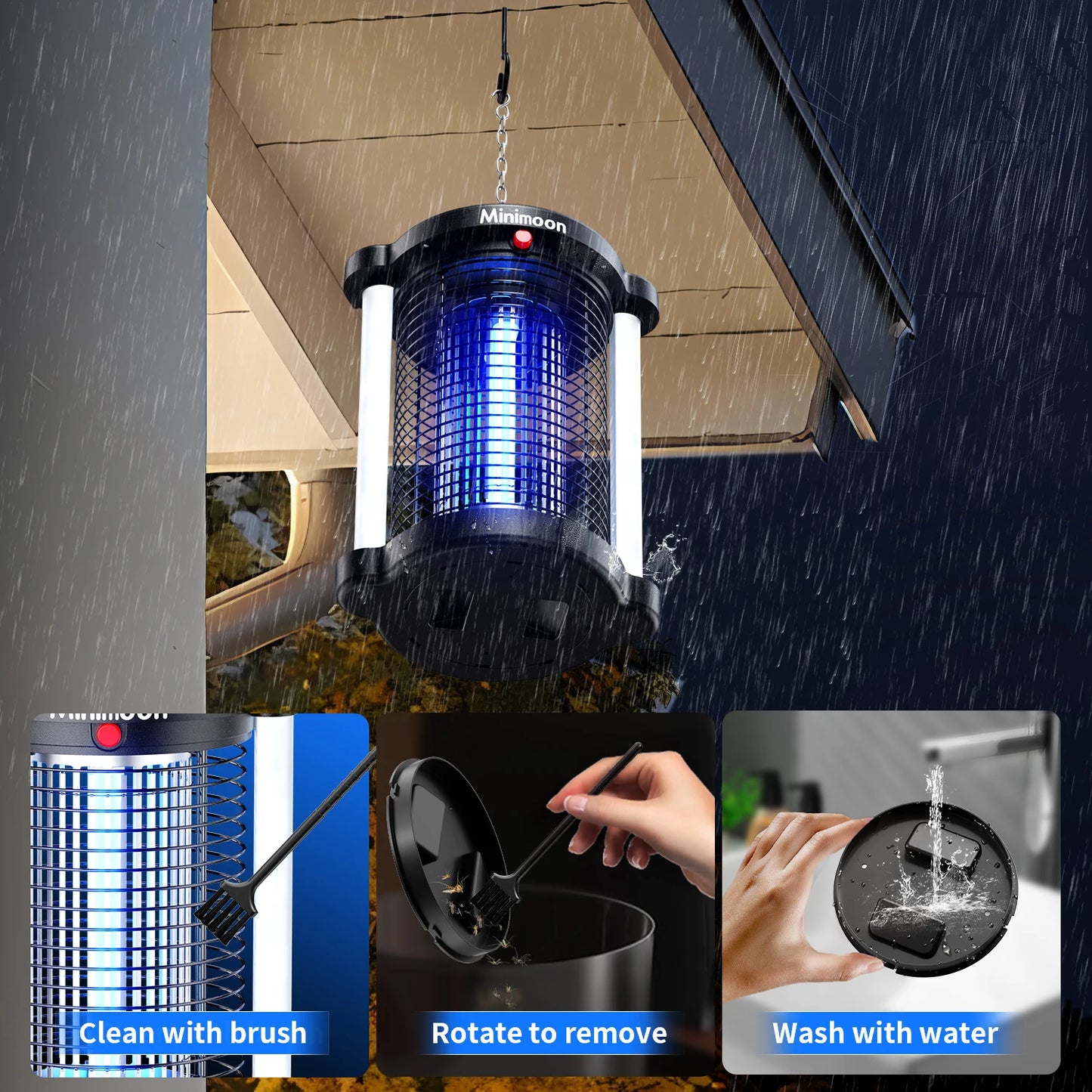 Bug Zapper Outdoor Mosquito Trap With Dual LED 4200V
