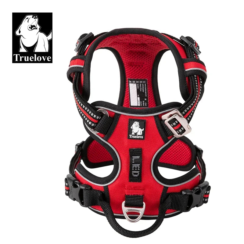 TRUELOVE Reflective Nylon Dog Harness No Pull Adjustable for Outdoor