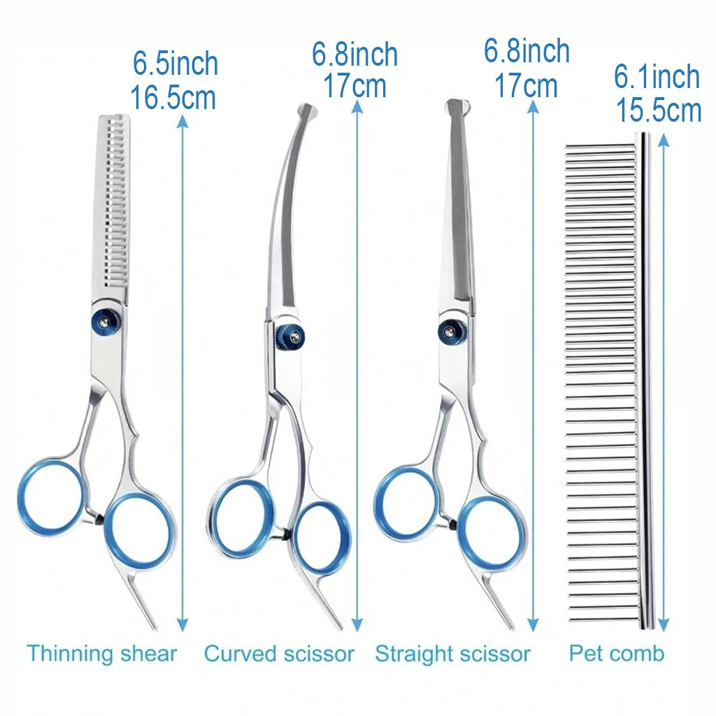 SHUYU Pet Grooming Scissors Kit Stainless Steel Hair Shears