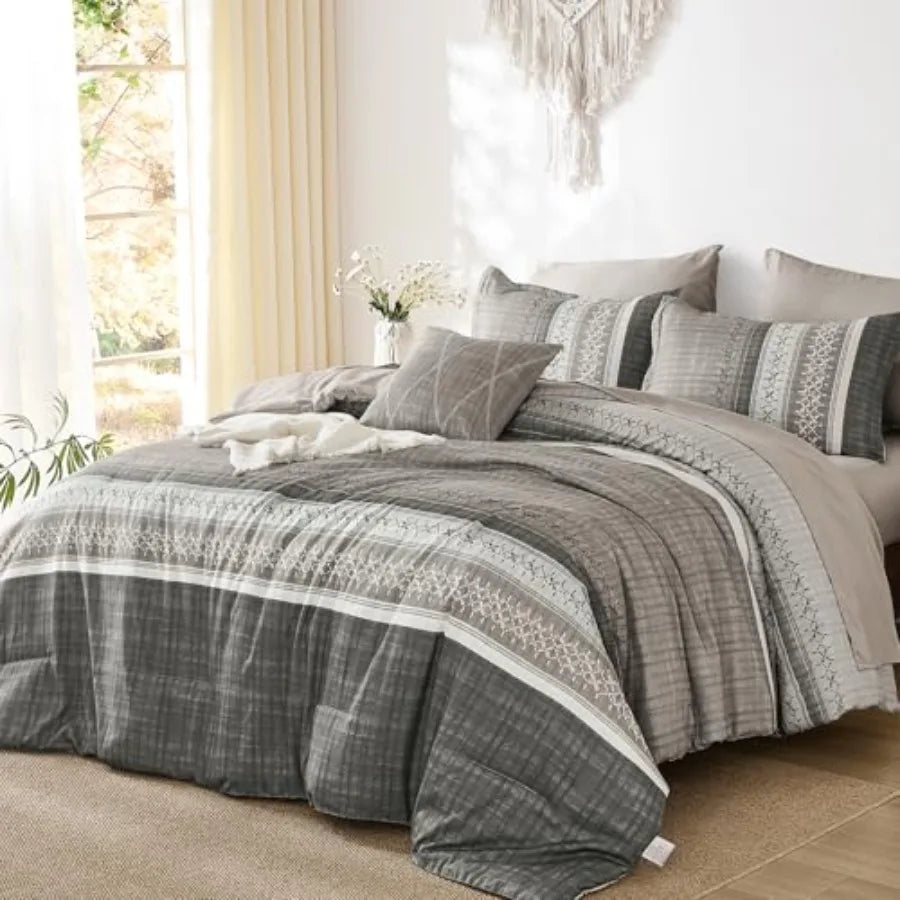 Boho King Comforter Bedding Set Duvet Cover and Pillowcases