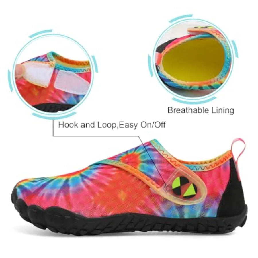 Water Shoes Girls Boys Quick Dry Aqua Shoes Barefoot Water Sneakers for Beach Swim Pool Boats Outdoor Water Sports Little/Big K