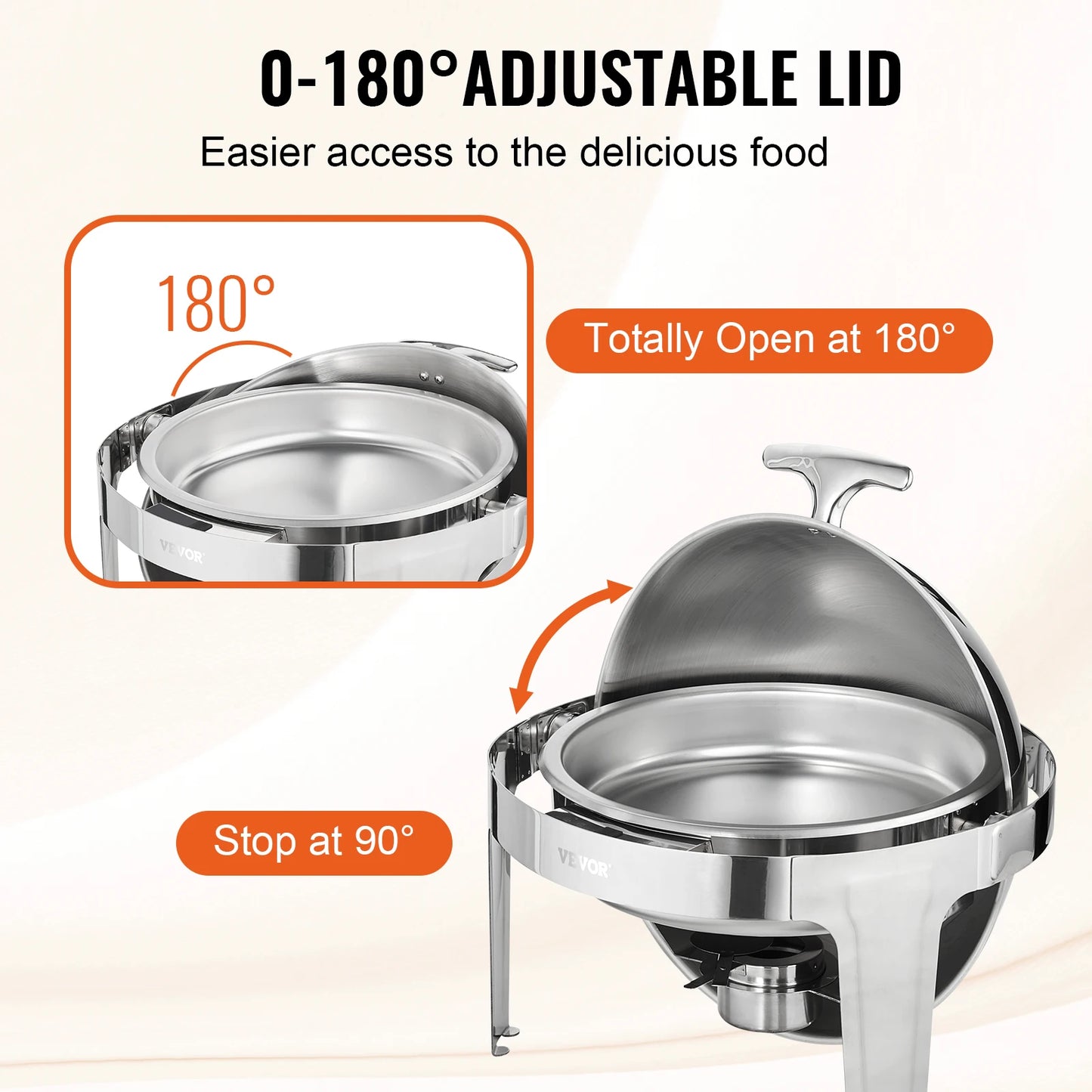 SucceBuy Roll Top Chafing Dish Set Stainless Steel Buffet Warmer