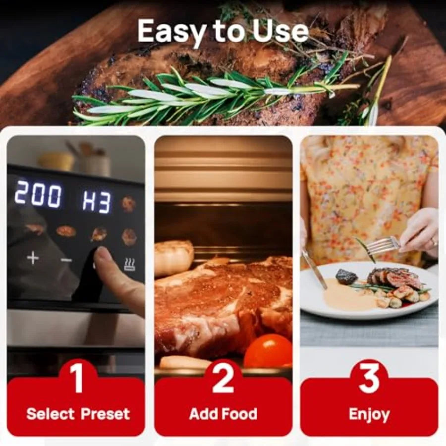 Air Fryer Toaster Oven Combo With PFAS Free Ceramic Coating