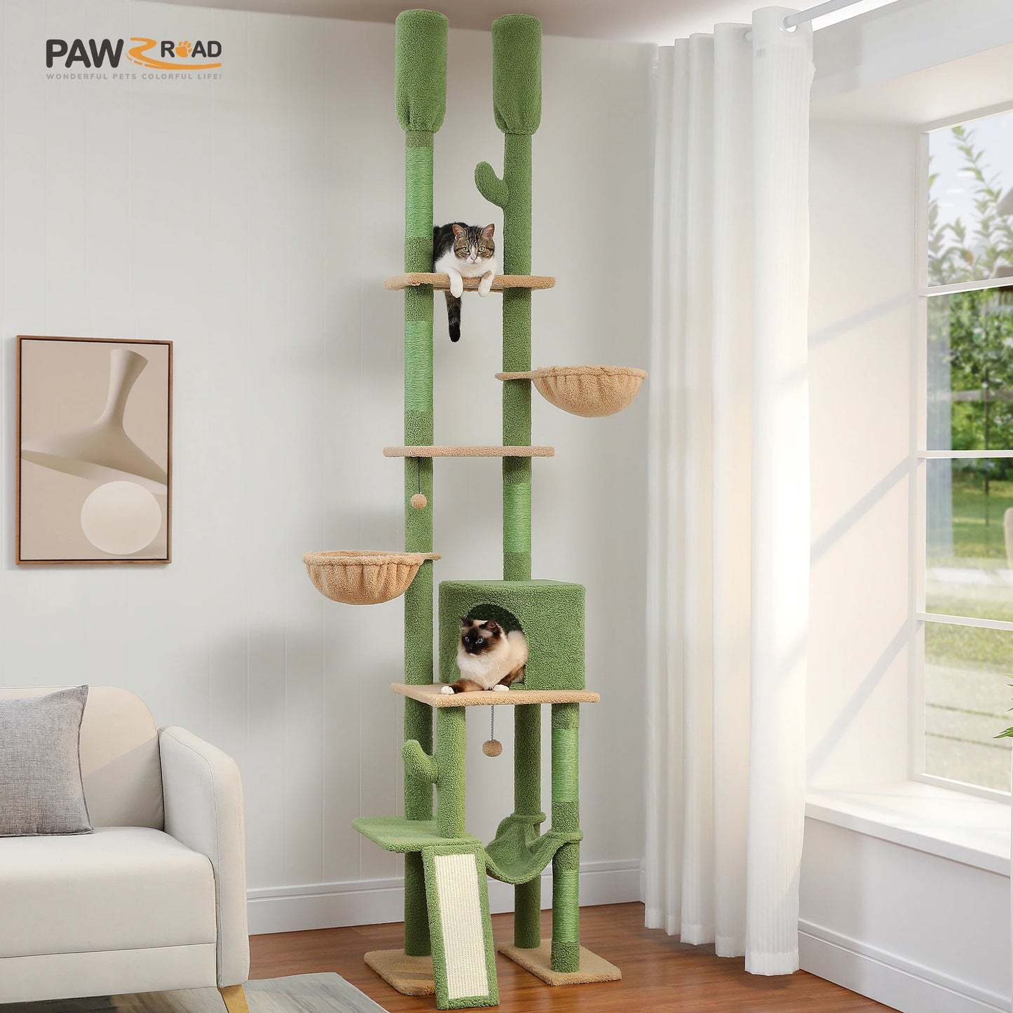 PAWZ Road Floor To Ceiling Cat Tree Condos And Hammocks