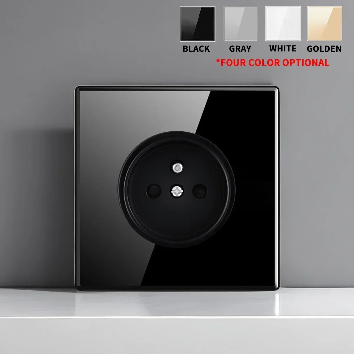 EU UK Crystal Tempered Glass Switch Panel LED Indicator