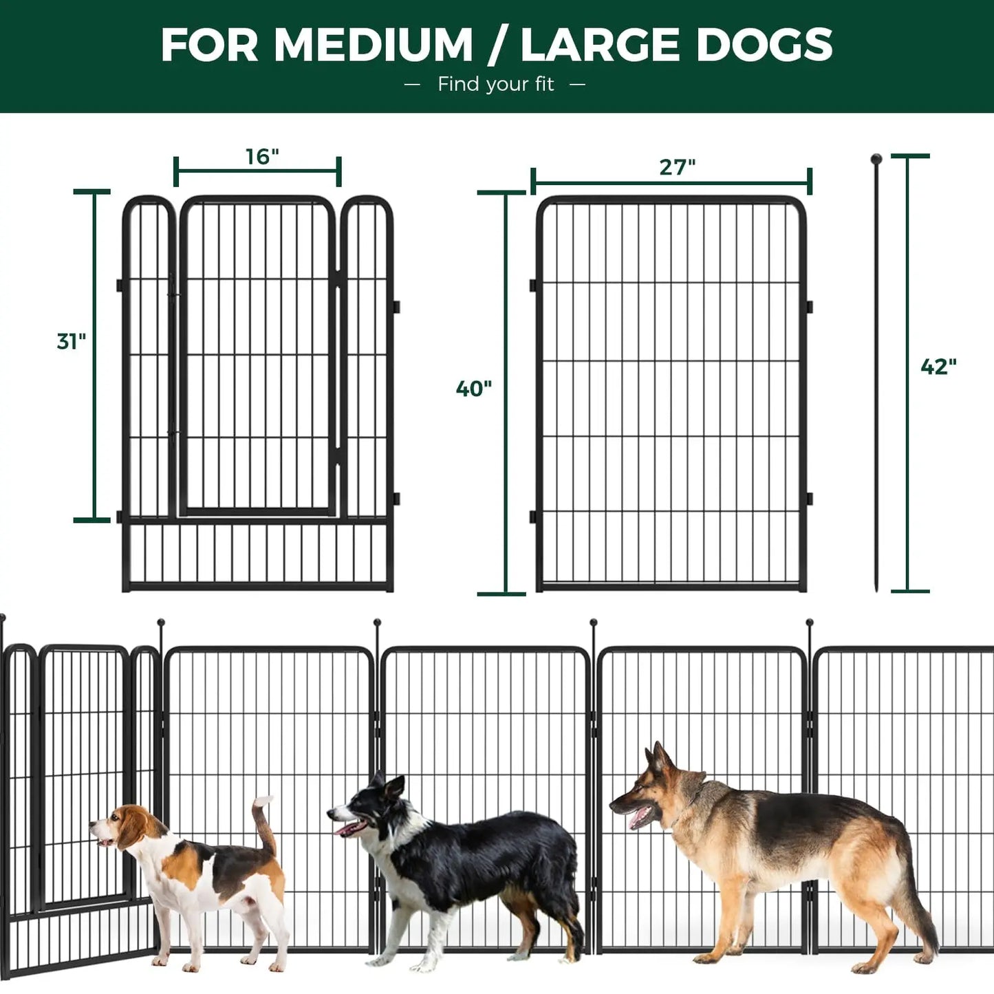 Studyset Dog Exercise Pen Indoor Outdoor Portable Metal