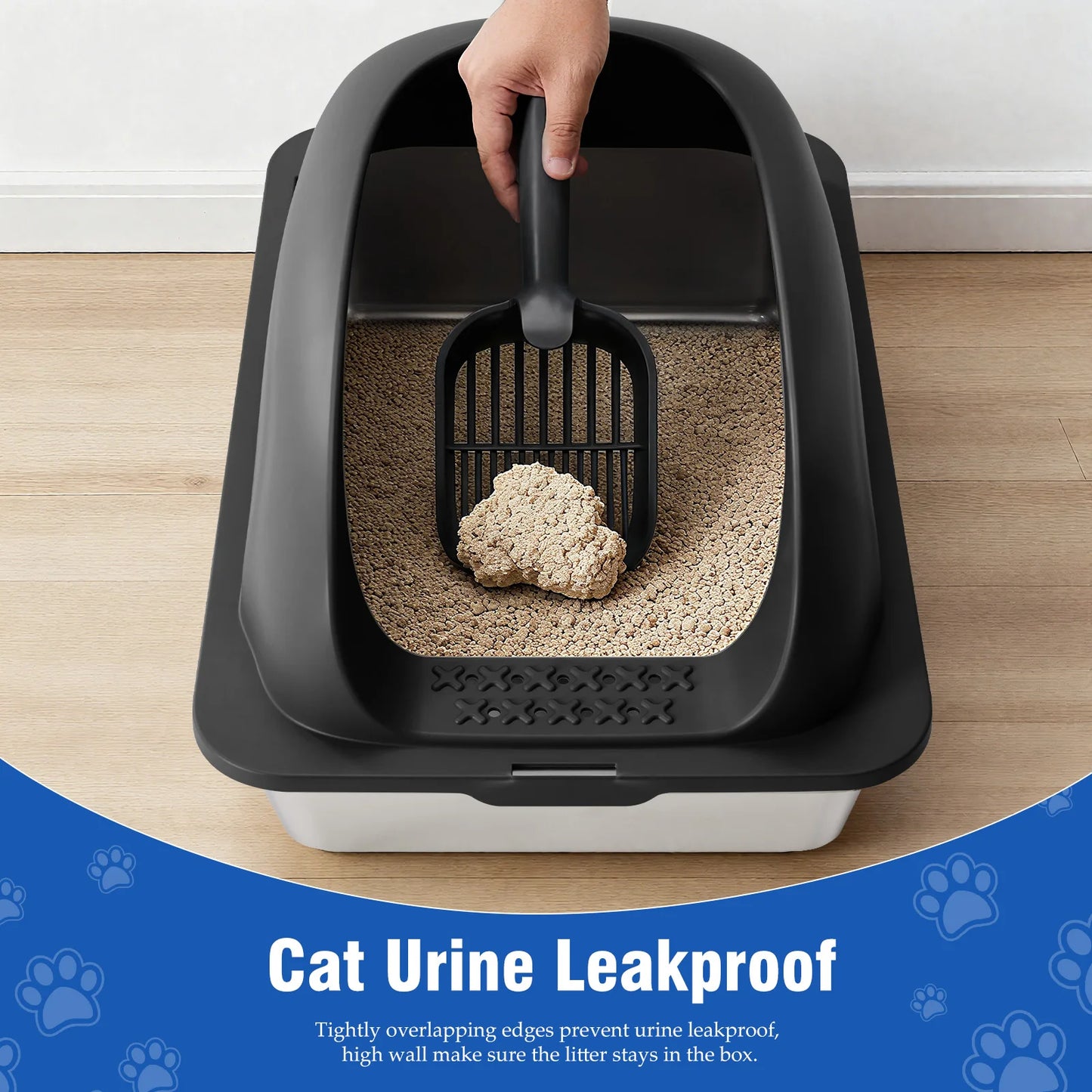 Stainless Steel Cat Litter Box With Lid Easy Clean Design