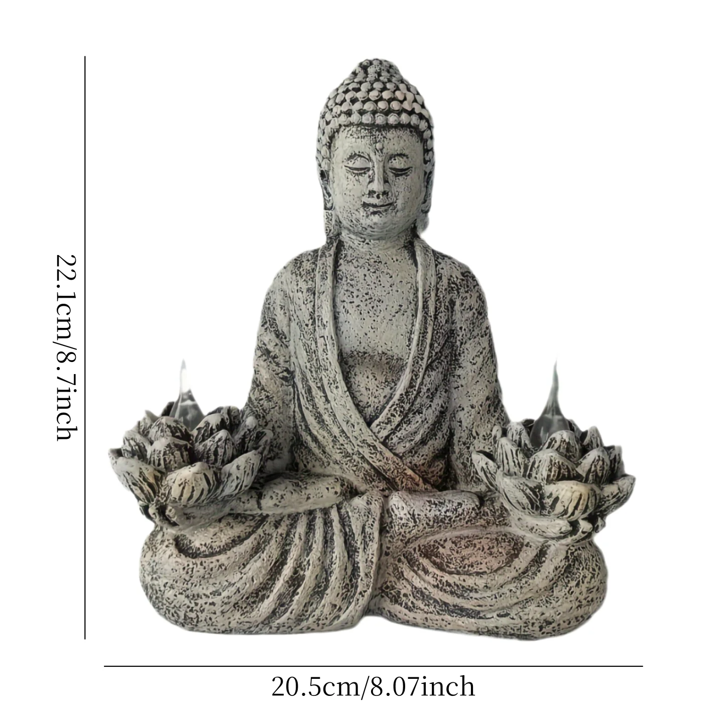 Solar Zen Garden Statue Light Outdoor Sitting Lotus Sculpture