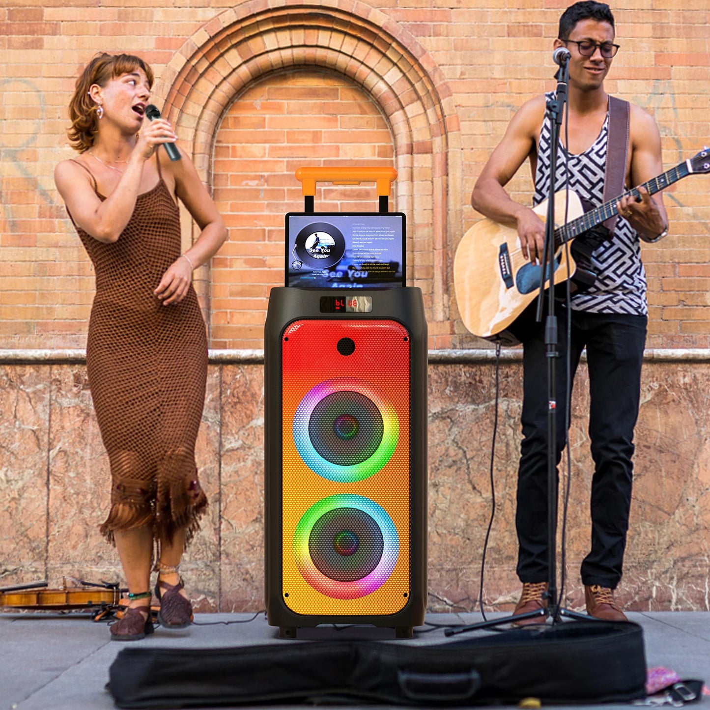 FanFun Large Bluetooth Karaoke Speaker With Wheels