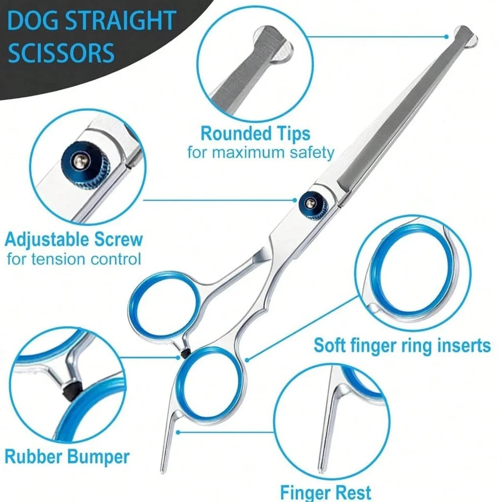 SHUYU Pet Grooming Scissors Kit Stainless Steel Hair Shears