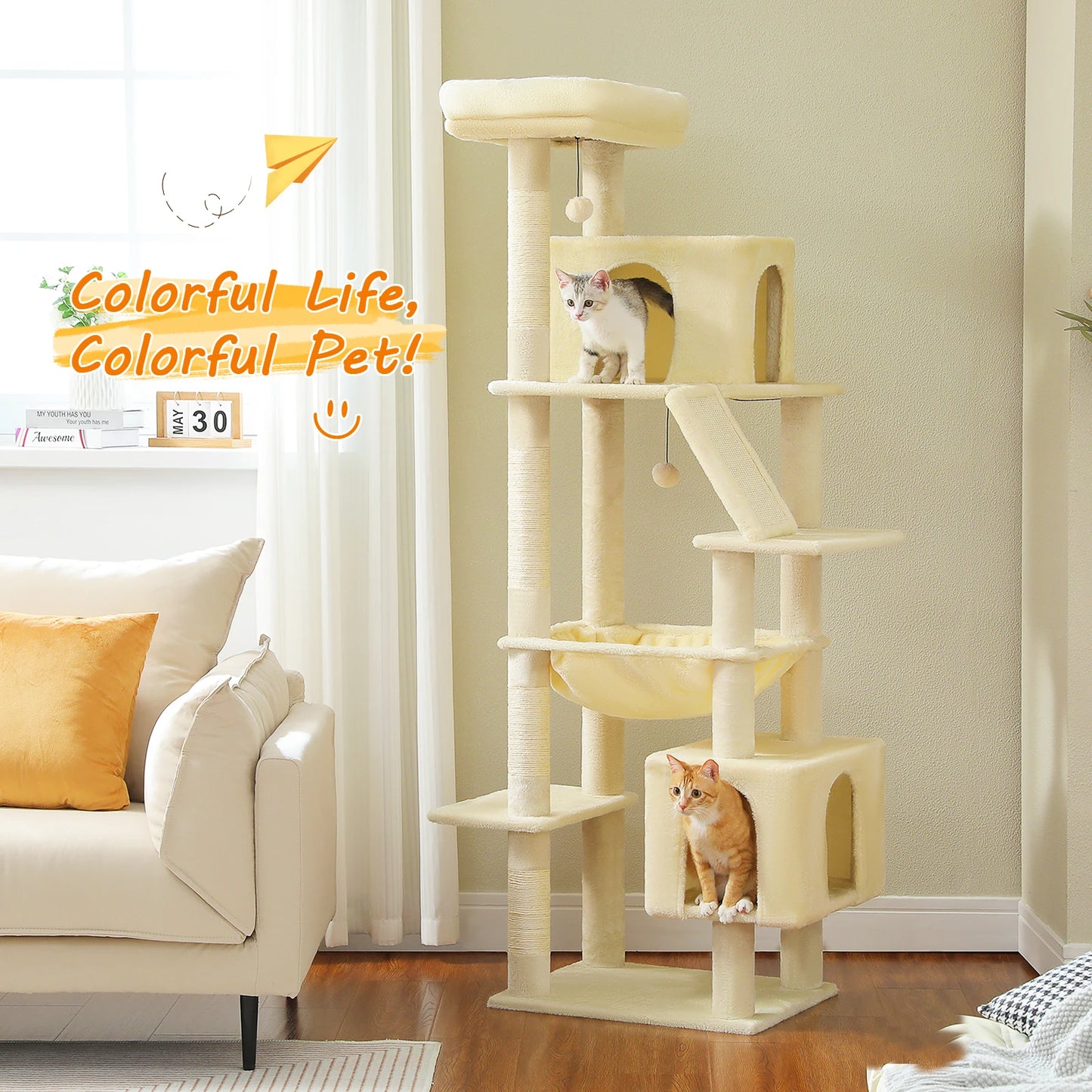 PAWZ Road Cat Tree Tall Multi Level Tower For Cats