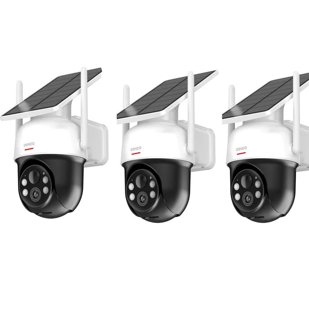 DEKCO Solar WiFi Camera 3MP Fully WireFree Battery PTZ CCTV