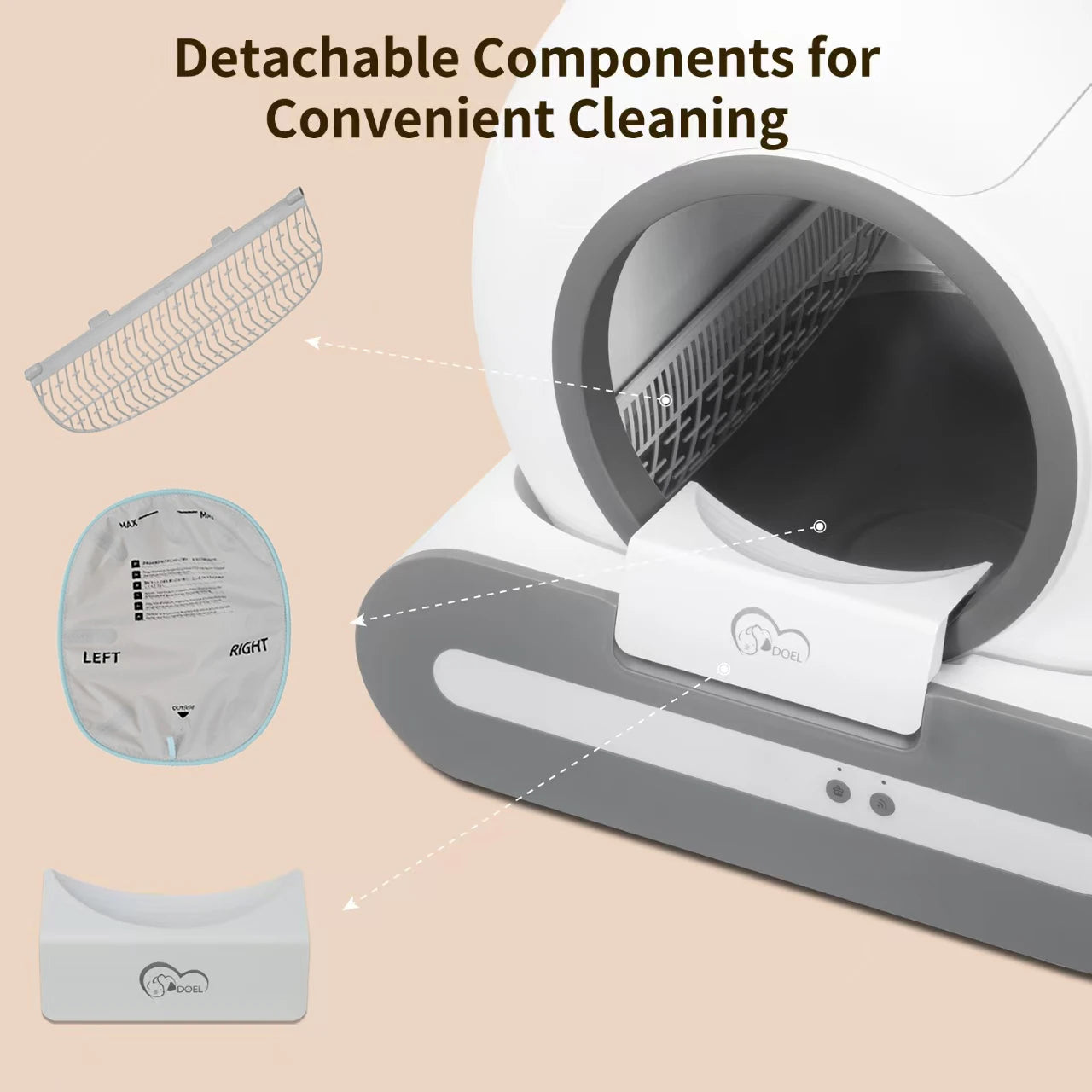 DOEL Self-Cleaning Cat Litter Box With App Control WiFi