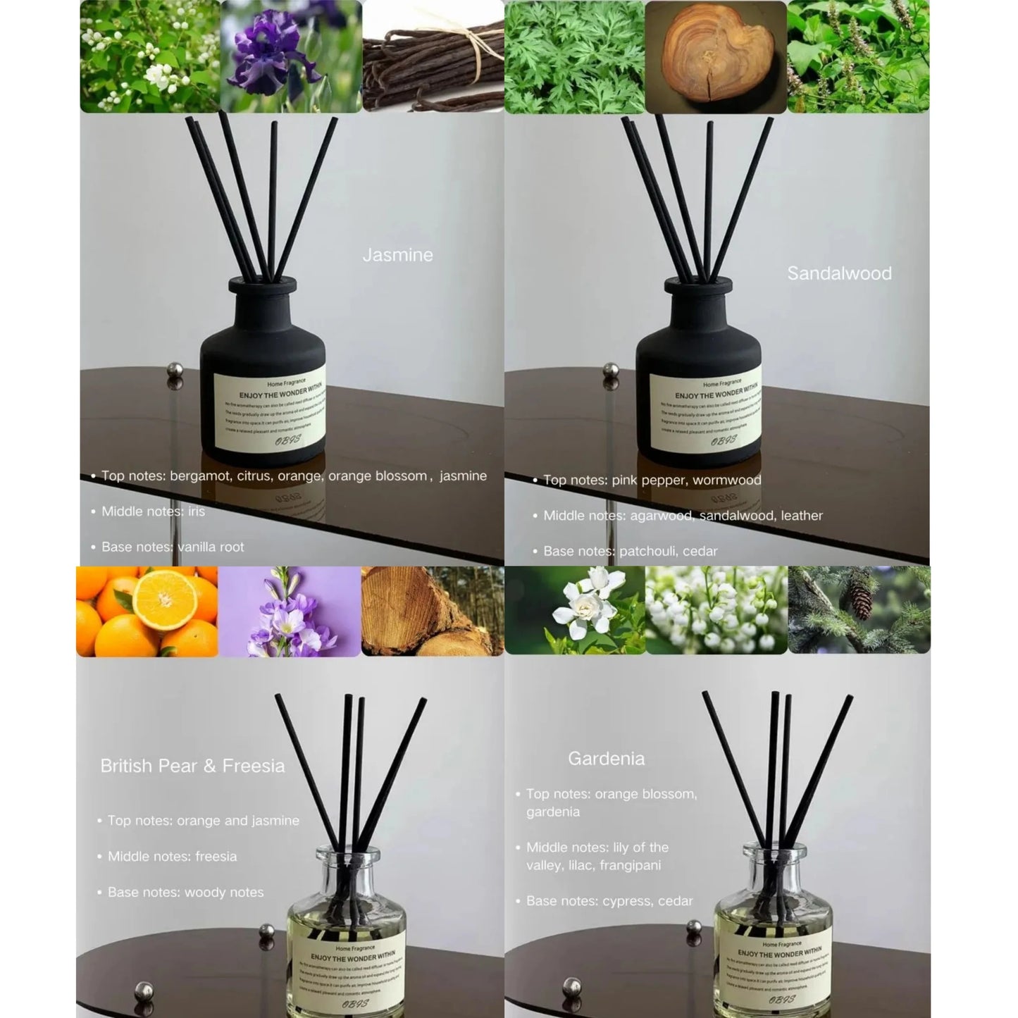 Flameless Freesia Jasmine Reed Diffuser Oil