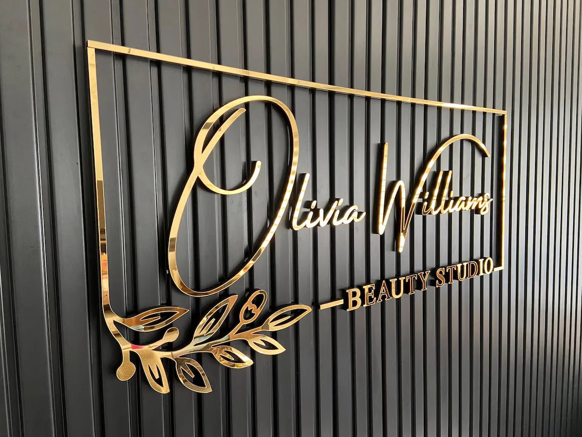 Custom Business Logo Metal Sign For Spa And Salon Decor