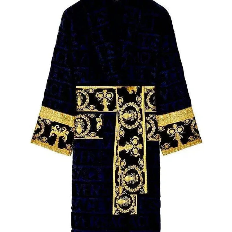 Cotton Luxury Bathrobe Unisex Sleepwear Hotel Style Lounge Robe