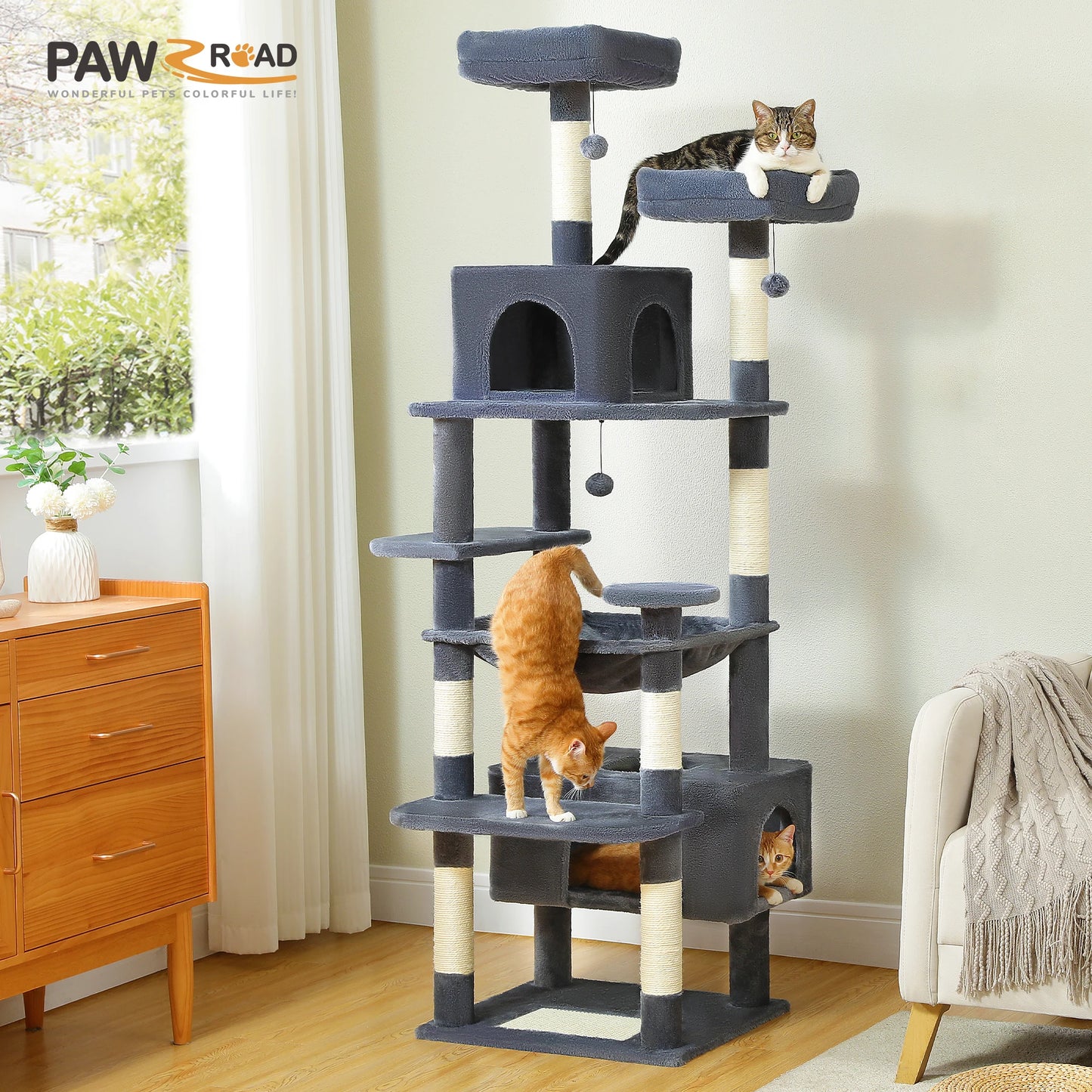 PAWZ Road Durable Cat Tree And Tower For Indoor Cats