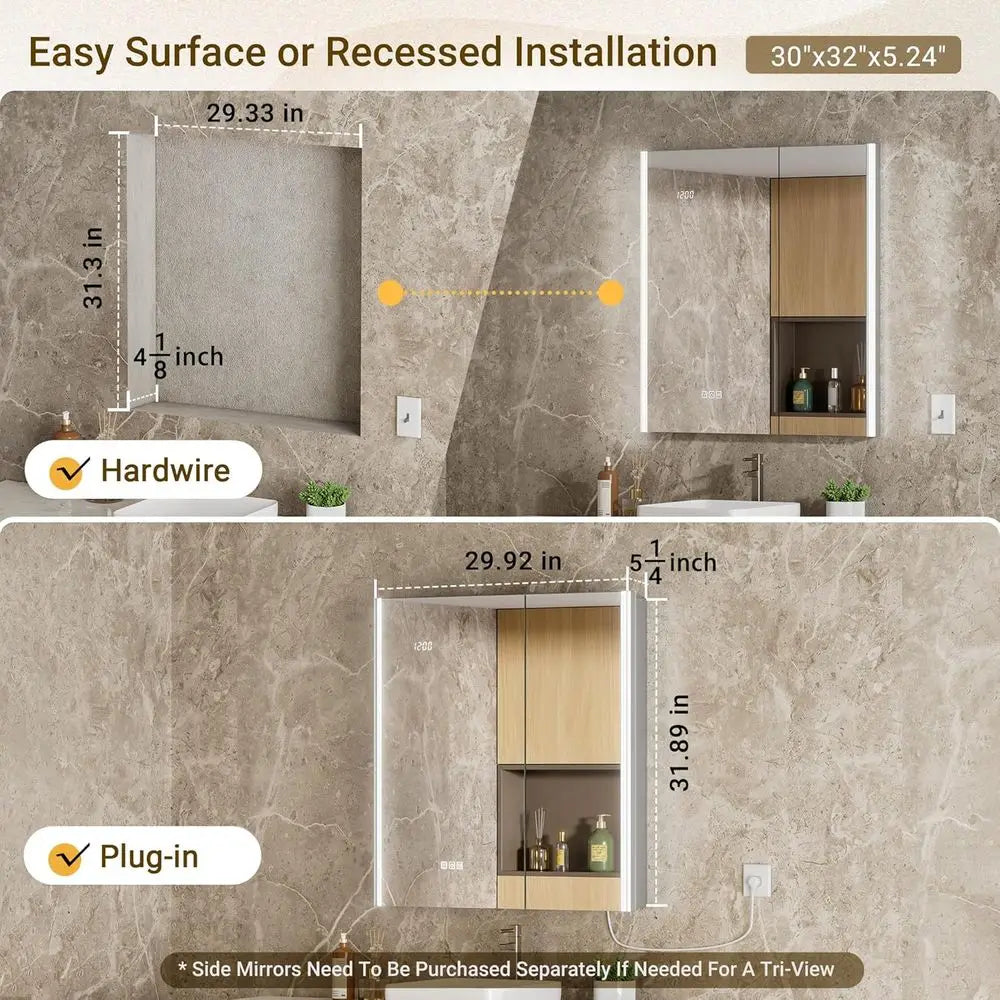 LED Illuminated Medicine Cabinet With Night Light And Touch Sensor