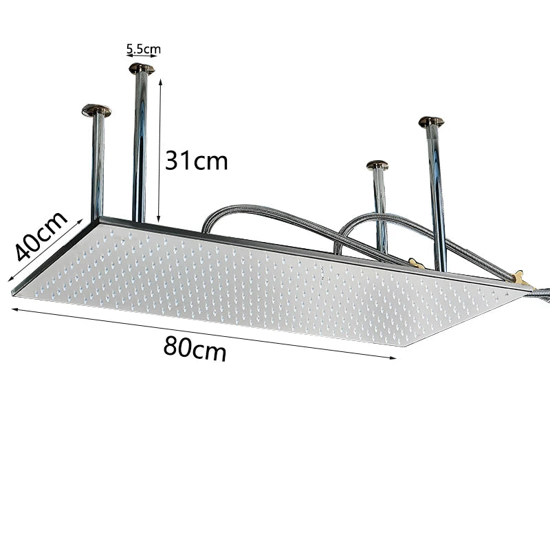 Wanmivezlo LED Brass Shower Head Wall Mounted Rainfall Light